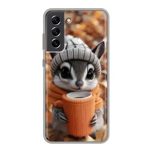 Печатный чехол «Зверята с кофе» для Samsung Galaxy S21 FE (Грызунчик с кофе)