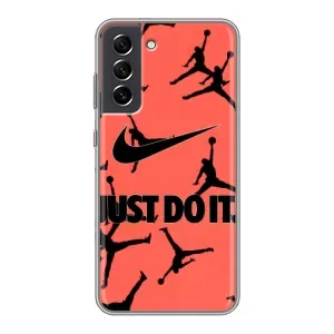 Силиконовый Чехол Nike Air Jordan на Самсунг С21 ФЕ (Just Do It)