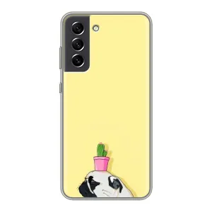 Бампер для Samsung Galaxy S21 FE с картинкой "Песики" (Кактус на голове)