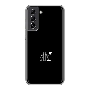 Чехол с картинками на черном фоне для Samsung Galaxy S21 FE (Книжки)