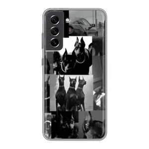 Чехол ДОБЕРМАН для Samsung Galaxy S21 FE (Коллаж Доберман)