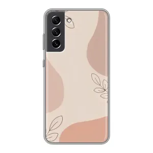 Чехол цветочный дизайн для Samsung Galaxy S21 FE (Коричневый фон)
