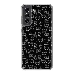 Чехол на тематику: Коты для Samsung Galaxy S21 FE (Котики на черном)