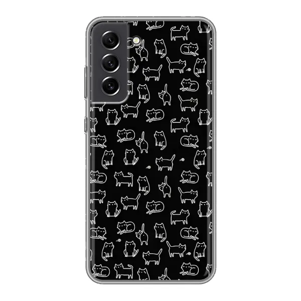 Чехол с рисунком «Котики на черном» для Samsung Galaxy S21 FE