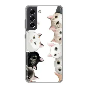 Силиконовый чехол с котиком для Samsung Galaxy S21 FE (Коты)
