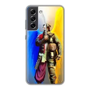 Чехол с картинкой (Патриотический КОЗАК) на Samsung Galaxy S21 FE (Козак с крыльями)