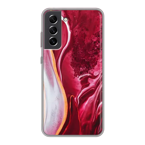 Чехол с рисунком «Красный мрамор» для Samsung Galaxy S21 FE Чехол с рисунком «Красный мрамор» для Samsung Galaxy S21 FE