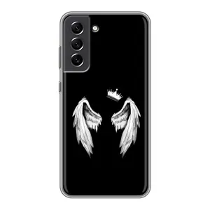 Чехол (Корона на чёрном фоне) для Самсунг С21 ФЕ (Крылья и корона)