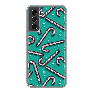 Силиконовый бампер на рождество для Samsung Galaxy S21 FE (Леденцы)