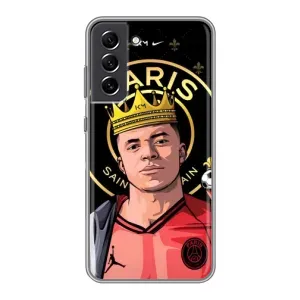 Чехол (TPU) с Футболистом на Samsung Galaxy S21 FE (Mbappe King)