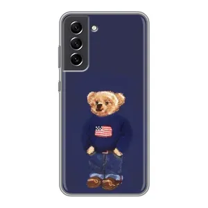 Чехлы Мишка Тедди для Самсунг С21 ФЕ (Мишка USA)
