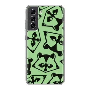 Силиконовый Чехол с Енотами на Samsung Galaxy S21 FE (Мордочки Енота)