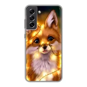 Чехол с Лисичкой для Samsung Galaxy S21 FE (Новогодний лисенок)