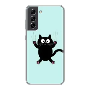 Силиконовый чехол с котиком для Samsung Galaxy S21 FE (Падающий кот)