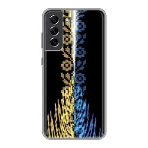 Силиконовый Чехол на Samsung Galaxy S21 FE (Патриотическая вышиванка)
