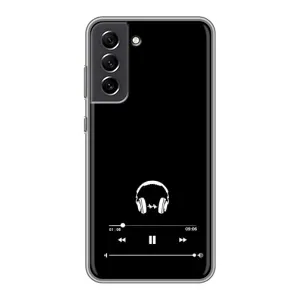 Чехол с картинками на черном фоне для Samsung Galaxy S21 FE (Плеер)
