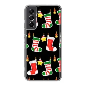Силиконовый бампер на рождество для Samsung Galaxy S21 FE (Рождественские подарки)
