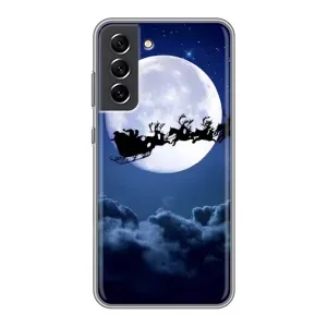 Чехол Санта Клаус для Samsung Galaxy S21 FE (Санта - луна)