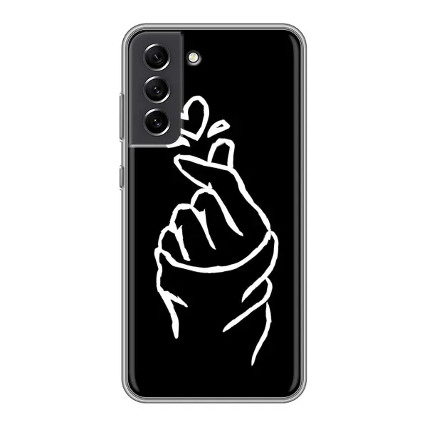 Чехол с рисунком «Сердце на черном» для Samsung Galaxy S21 FE Чехол с рисунком «Сердце на черном» для Samsung Galaxy S21 FE