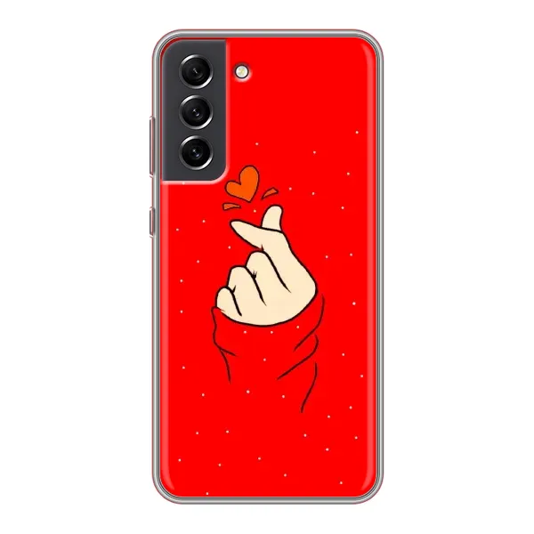Чехол с рисунком «Сердце на красном» для Samsung Galaxy S21 FE Чехол с рисунком «Сердце на красном» для Samsung Galaxy S21 FE