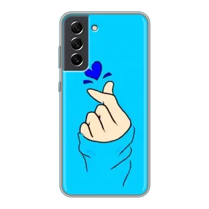 Чехлы (Знак сердечка) на Samsung Galaxy S21 FE (Сердце на синем)