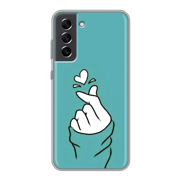 Чехол с рисунком «Сердечко на бирюзовом» для Samsung Galaxy S21 FE Чехол с рисунком «Сердечко на бирюзовом» для Samsung Galaxy S21 FE