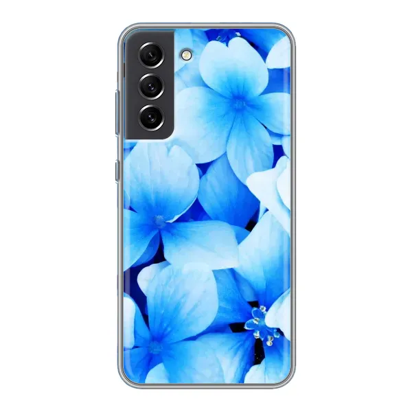 Чехол с рисунком «Синие цветы» для Samsung Galaxy S21 FE Чехол с рисунком «Синие цветы» для Samsung Galaxy S21 FE