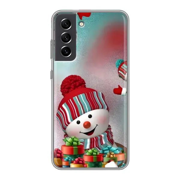Чехол с рисунком «Снеговик в шапке» для Samsung Galaxy S21 FE Чехол с рисунком «Снеговик в шапке» для Samsung Galaxy S21 FE
