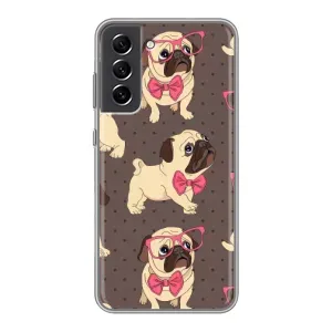 Чехол (ТПУ) Милые собачки для Samsung Galaxy S21 FE (Собачки Мопсики)