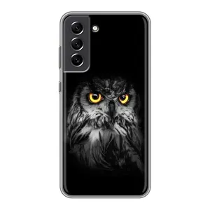 Чехлы с принтом СОВЫ для Samsung Galaxy S21 FE (Сова на чёрном)