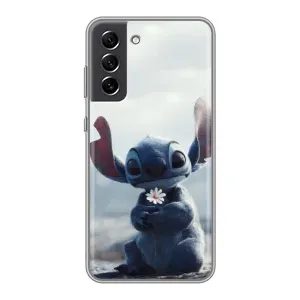 Чехол с рисунком Стич для Samsung Galaxy S21 FE (Стич с цветочком)