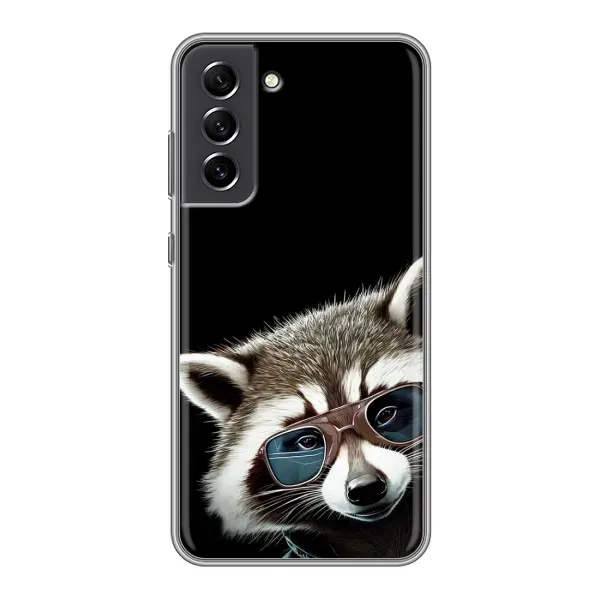 Чехол с рисунком «Стильный Енот» для Samsung Galaxy S21 FE Чехол с рисунком «Стильный Енот» для Samsung Galaxy S21 FE