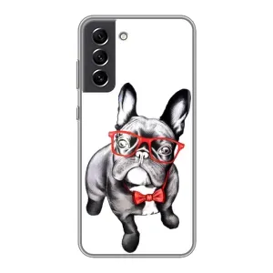 Бампер для Samsung Galaxy S21 FE с картинкой "Песики" (В очках)