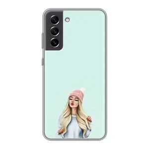 Силиконовый Чехол на Samsung Galaxy S21 FE с картинкой Стильных Девушек (В шапке)
