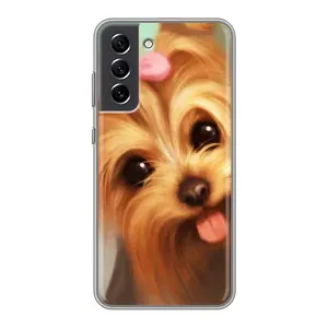 Чехол (ТПУ) Милые собачки для Samsung Galaxy S21 FE (Йоршенский терьер)