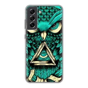 Чехлы с принтом СОВЫ для Samsung Galaxy S21 FE (Зеленая сова)