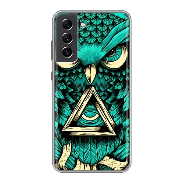 Чехол с рисунком «Зеленая сова» для Samsung Galaxy S21 FE Чехол с рисунком «Зеленая сова» для Samsung Galaxy S21 FE