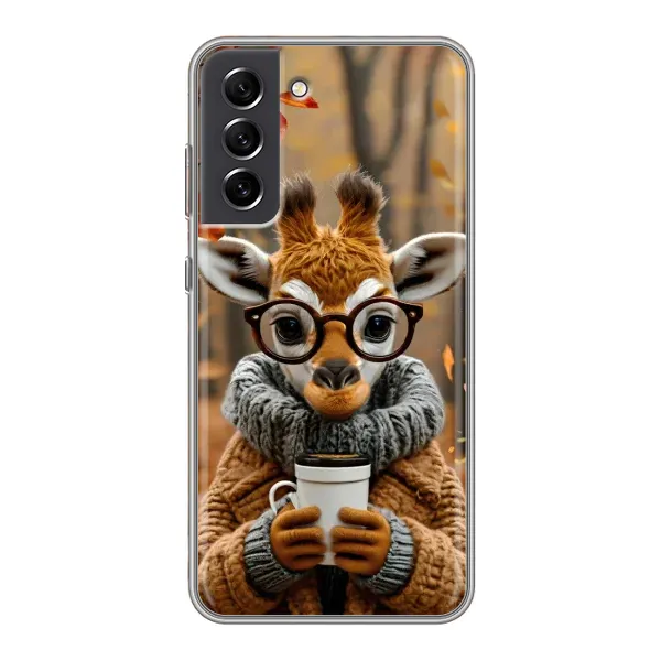 Чехол с рисунком «Жираф с кофе» для Samsung Galaxy S21 FE Чехол с рисунком «Жираф с кофе» для Samsung Galaxy S21 FE