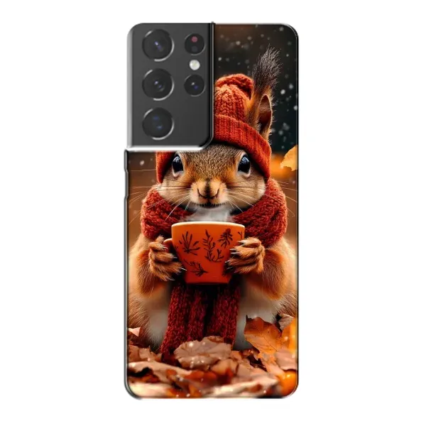 Чехол с рисунком «Белка с кофе» для Samsung Galaxy S21 Plus Чехол с рисунком «Белка с кофе» для Samsung Galaxy S21 Plus