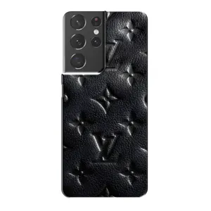 Текстурный Чехол Louis Vuitton для Самсунг С21 Плюс (Черный ЛВ)