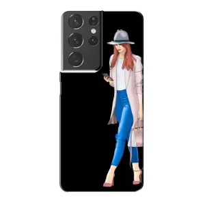 Чехол с картинкой Модные Девчонки Samsung Galaxy S21 Plus (Девушка со смартфоном)