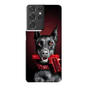 Чехол ДОБЕРМАН для Samsung Galaxy S21 Plus (Доберман злой)
