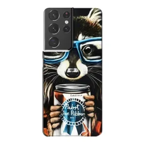 Силиконовый Чехол с Енотами на Samsung Galaxy S21 Plus (Енот в очках)