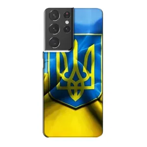 Чохол з картинкою (Патріотичний ГЕРБ) на Samsung Galaxy S21 Plus (Герб і Прапор України)