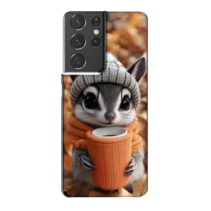 Печатный чехол «Зверята с кофе» для Samsung Galaxy S21 Plus
