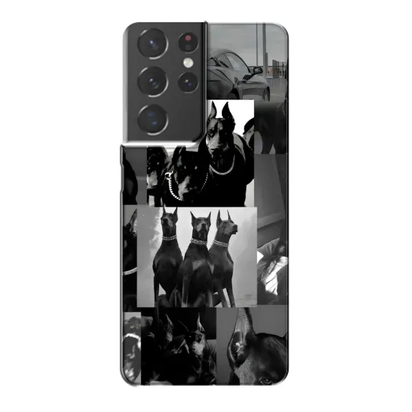Чехол с рисунком «Коллаж Доберман» для Samsung Galaxy S21 Plus Чехол с рисунком «Коллаж Доберман» для Samsung Galaxy S21 Plus