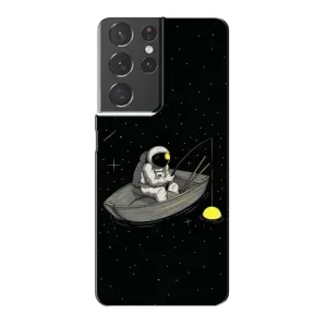 Силіконовый Чохол з принтом "Космонавти" на Samsung Galaxy S21 Plus (Космонавт на рибалці)