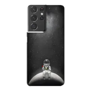 Силіконовый Чохол з принтом "Космонавти" на Samsung Galaxy S21 Plus (Космонавт романтик)