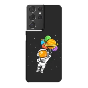 Силіконовый Чохол з принтом "Космонавти" на Samsung Galaxy S21 Plus (Космонавт з кульками)