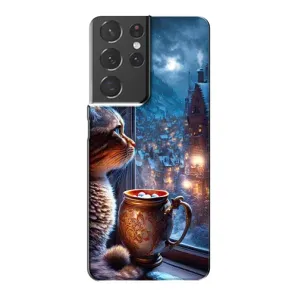 Чехлы на Новый Год Samsung Galaxy S21 Plus (Кот новогодний)